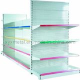 Powder Coated Colorful Supermarket Punch Back Panel Shelf