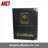 Black Polyester Graduation Certificate Folder with Three OPP Pocket-Book Style
