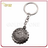 Antique Sliver Plated Beer Cap Metal Bottle Opener Keyring