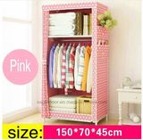 Modern Simple Wardrobe Household Fabric Folding Cloth Ward Storage Assembly King Size Reinforcement Combination Simple Wardrobe (FW-24C)