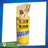Supermarket Corrugated Display Shelf, Advertising Floor Display Shelf