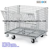Foldable Metal Wire Mesh Storage Container with Casters