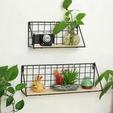 Modern Minimalist Iron Grid Shelves Kitchen Bathroom Shelf Storage Rack Wall Decorative Finishing Rack