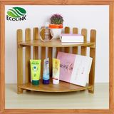 Two-Tier Bamboo Bathroom Corner Rack