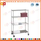 High Quality Chrome Home Wire Shelves Rack with Wheel (ZHw163)