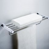 Wall Mounted Towel Rack Bathroom Hotel Rail Holder Storage Shelf Stainless Steel