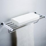 Wall Mounted Towel Rack Bathroom Hotel Rail Holder Storage Shelf Stainless Steel