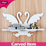 DIY White Plastic Dustproof Decorative Wall Mounted Shelves