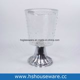 Transparent Glass Hurricane Candleholder with Slivery Stand