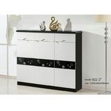 Luxury Floor Black White Long Corner Shoe Rack with Closet