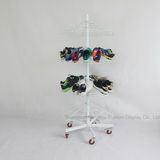 4 Layer Height Adjustable Rotating Circular Metal Shoe Display Stand