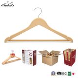 Audited Supplier Lindon Wholesale Natural Color Wooden Clothes Hangers