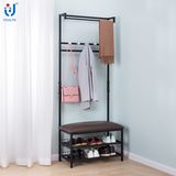 Smart Design Power Coated Shoe Rack Bench