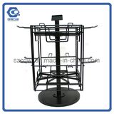 Countertop Metal Wire Hook 4-Side Rotating Keychain Display Rack