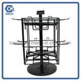 Countertop Metal Wire Hook 4-Side Rotating Keychain Display Rack