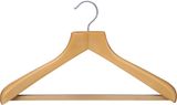 Natural Wooden Coat Hanger with Flat Head