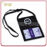 Adjustable Cord Printed Polyester Badge Holder with Pen Holder