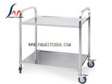 Stainless Steel 2 Layer Dining Cart, Square Tube, Many Size
