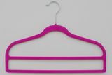 Flocked 2-Bar Pants Hanger, Anti-Slip Velvet Spacemaker Hanger