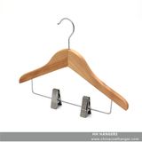 Metal Clips Children Cloth Wooden Baby Coat Hanger Wooden Clothes Hanger Hangers for Jeans