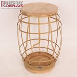 Counter Display Rack for Wine Made From Metal and Bamboo