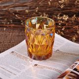 Wholesale 9oz Embossed Diamond Glass Candle Holders