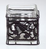 Quadrate Candle Holder with Metal Circle (DRL15063)