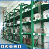 Heavy Duty Pullout Shelves Racking with Crane Hoist