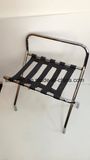 Hotel Luggage Rack with Back in Chrome