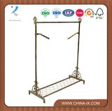 Bronze Vintage Style Rail Garment Stand with Shelf