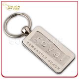 Rectangle Custom Embossed & Sandblasted Finish Metal Key Ring