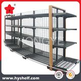 Supermarket Retail Wire Mesh Back Gondola Shelving Rack