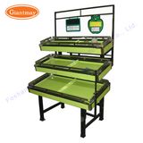 High Quality Supermarket Metal Flooring Fruit and Vegetable Display Rack