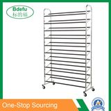 50 Pair Shoe Rack Storage Organizer 10 Tier Chorme Shoe Rack with Wheels