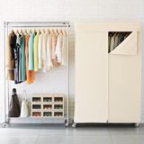 Bedroom Design Chrome Metal Wardrobe Rack with Non-Woven Cover (CJ12045180A2CW)
