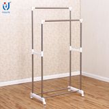 Double Rods Coat and Shoes Hanger Stand with Wheels