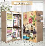 Modern Simple Wardrobe Household Fabric Folding Cloth Ward Storage Assembly King Size Reinforcement Combination Simple Wardrobe (FW-56)