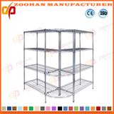 Chrome Metal Wire Mesh Home Office Wall Corner Storahe Rack (ZHw177)