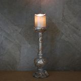 Shabby Chic Vintage Antique Distressed Decorative Glass Candle Holder