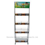 Floor Standing Supermarket Shelf Store Display Juice Drinks Metal Display Rack
