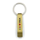 Enamel Antique Gold Metal Bottle Opener Key Chain Floating Football