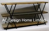 3 Tier Antique Vintage Decoration Wooden/Metal Store Shelf