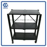 Customized Restaurant Folded 3-Tier Metal Pegboard Removable Storage Rack