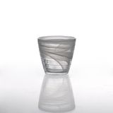 Grey Cloudy Glass Material Hand Made Glass Candle Holders
