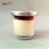 Glass Jar Art Craft Candle with Rose Flower
