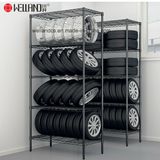 Dark Grey Epoxy Coated 5 Shelf NSF Light Duty Steel Garage Warehouse Tires Storage Shelving Rack