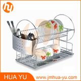 18/0 Stainless Steel 2-Tier Dish Rack with Chrome Tray