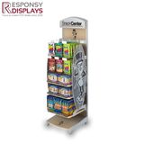 Cartoon Figure Floor Metal & Wood 5 Tiers Food Snack Display Rack with Hooks