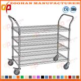 Steel Chrome Home Restaurant Storage Garage Wire Shelving Trolley (Zhw116)