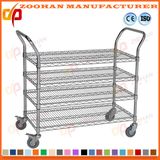 Steel Chrome Home Restaurant Storage Garage Wire Shelving Trolley (Zhw116)